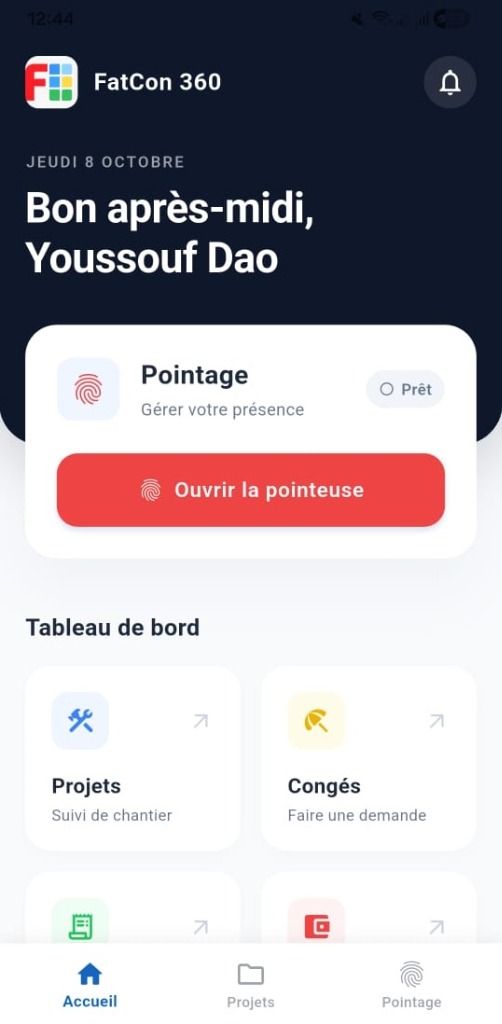 Application Mobile Sigel - Pointage et Projets